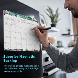 Vente en gros <span class=keywords><strong>Calendrier</strong></span> mensuel magnétique <span class=keywords><strong>de</strong></span> 18 mois pour planificateurs <span class=keywords><strong>de</strong></span> réfrigérateur - Product Image 1