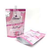 Pochette souple en plastique de 1,2 kg pour cosmétiques, avec bouchon supérieur, pour gommage corporel et crème pour la peau, pochette à bec verseur en aluminium, format stand-up
