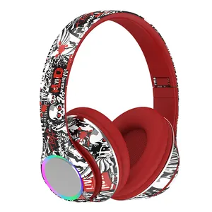 Wireless Headphones Type C Headset OEM P85 Gaming Headset Stereo Graffiti LED Over Ear Wireless With Microphone