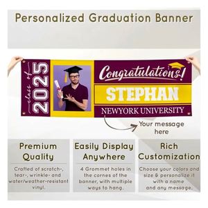 Class of 2025 Congratulations Custom Vinyl <b>Banner</b> School Colors PVC Advertising Graduation Gifts Party Favors - Product Image 5