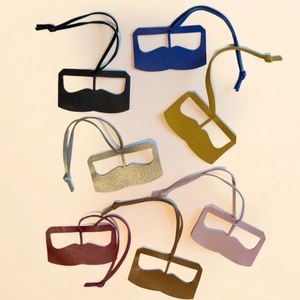 Hr <b>Cute</b> Artistic Glasses Shaped Pu Leather Key Ring Hot Sale <b>Purse</b> Bag Charm for Bags Gifts - Product Image 1