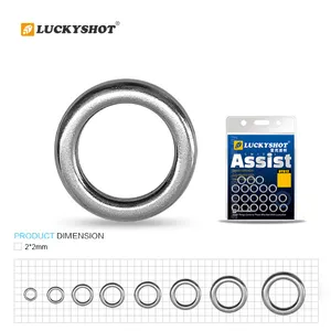 LUCKYSHOT Fishing Accessories Stainless Steel Solid Ring Connector Fishing Tackle