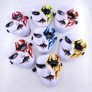 Maschera in Plastica <span class=keywords><strong>per</strong></span> Cosplay Horror in Diversi Stili, Dipinta <span class=keywords><strong>a</strong></span> Mano, Maschera Integrale Luminosa al Neon Lampeggiante <span class=keywords><strong>per</strong></span> Halloween e Notti Oscuri - Product Image 5
