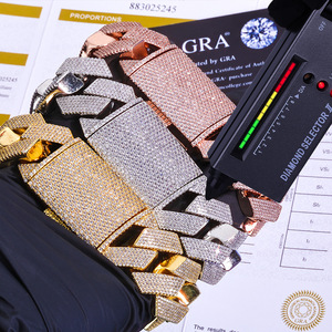 Pulsera de Moissanita Cubana con Rejilla de Diamantes y Baño de Oro Puro de 18K, Plata S925 con Engaste de Precisión, Estilo Hip Hop, Marca Privada, Proveedor B2B - Product Image 6