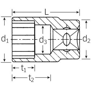 STAHLWILLE - 01010008 Clés à douille métriques 1/4 ''-EAN 4018754000043 DOUILLES À MAIN 1/4 - Product Image 2
