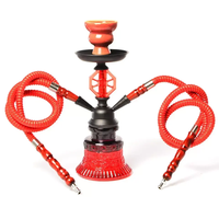 Chicha en verre et céramique à double tube, style classique, écologique, durable, colorée, petite, avec miroir 2, directement de l'usine