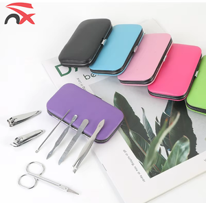Custom Logo Promotional Activity Safe Material 7 PCS Manicure Nail Scissors Set with PU Pocket
