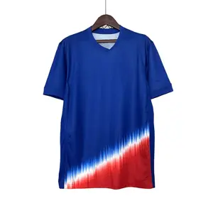Latest Blue Football tshirt Messis Camiseta de Futbol High Quality Embroidered Maillot de customized U/SA soccer jersey
