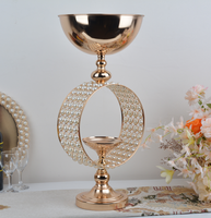 Support à fleurs en fer de luxe de haute qualité, décoratif pour fête, mariage, centre de table, vase à fleurs doré