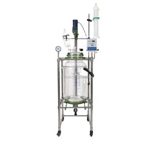100 liter chemical reactor Jacketed glass reactor with distillation