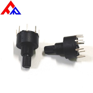 Commutateur rotatif en plastique multi-positions 1 ou 2 pôles à haute stabilité, diamètre extérieur 16 mm, axe isolé, engrenage DC30V 0.1A - Product Image 2