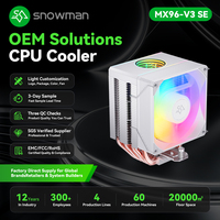 Refroidisseur ITX ultra silencieux 92 mm, 6 caloducs, 180 W TDP, ARGB noir, pour distributeur en gros avec logo personnalisé, commande OEM en gros, livraison rapide