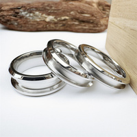 Bijoux macho personnalisé 8MM bord biseauté Cobalt Chrome anneau blanc pour incrustation bricolage bijoux faits à la main