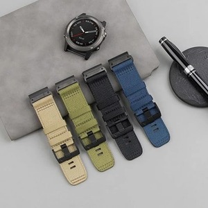 Bracelet de montre en toile de nylon balistique Quickfit 22 26 mm avec boucle à ardillon en acier inoxydable compatible avec <span class=keywords><strong>Garmin</strong></span> Fenix <span class=keywords><strong>7</strong></span> 7X 8 <span class=keywords><strong>Pro</strong></span> <span class=keywords><strong>Tactix</strong></span> 8 - Product Image 4