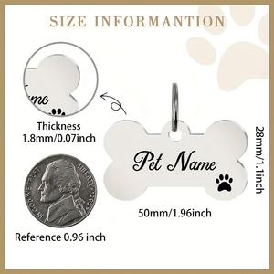 Etiqueta de identificación personalizable de latón para mascotas, etiqueta de Metal personalizada para perros y gatos, impresión UV, impresión Offset, pantalla de seda con logotipo personalizado - Product Image 3