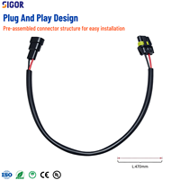 Kabel Adaptor Harness Lampu Depan H11 Female 9005/9006/9012 Male, PTFE IP67, Plug and Play untuk Penggunaan HID/LED pada Mobil