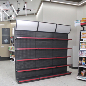 Scaffalature <span class=keywords><strong>per</strong></span> supermercati in stile isola, popolari, <span class=keywords><strong>a</strong></span> doppia faccia, con illuminazione integrata - Product Image 2