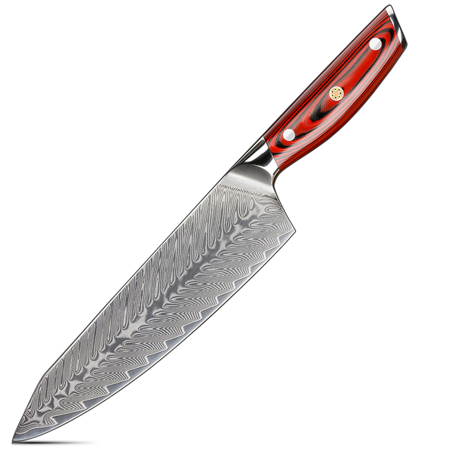 Damascus Chef Knife 8 Inch Sharp Professional Gyuto Japanese Super Steel Multifunction Kitchen Knife Full Tang G10 Handle 2pcs