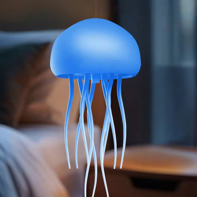 2026 Color Changing Jellyfish LED Lamp USB Rechargeable Hangable Night Light RGB Small Home Modern ABS Voice Control High CRI 90