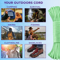 Cordon de parachute réfléchissant 550 lb 4 mm, cordon de parachute lumineux 328 pieds, cordon de tente multicolore, corde à vent pour équipement de camping, kit de survie