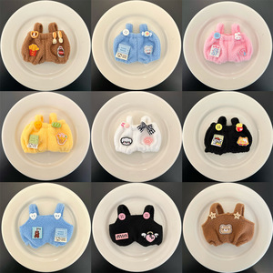 Vêtements de poupée mignons de 10 cm, salopette DIY pour poupée Labubu, mini pantalon à bretelles en jean pour accessoires de vêtements de poupée en peluche - Product Image 3