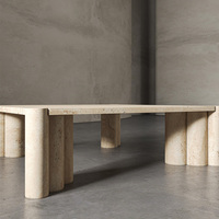 Table basse cylindrique en marbre Dream Home, style Wabi Sabi, en pierre naturelle, carrée, pour salon