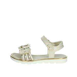 Sandalias Asso para Niña AG-17210, Sandalias de Plataforma con Decoración de Flores Blancas y Plateadas - Product Image 1