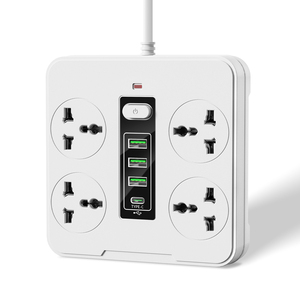 Presa Universale con Interruttore One-Touch, Cavo di <span class=keywords><strong>Prolunga</strong></span> 2M, 4 Prese di Corrente, 3 Porte USB-A, 1 Porta Type-C, Adatta per USA/UK/UE - Product Image 1