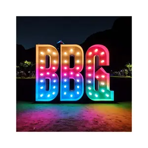 Manufacturer Customized 4ft Large Giant Lights Up RGB Letters LED Marquee Marquee Letters 4ftfor Outdoor Wedding Party Decor