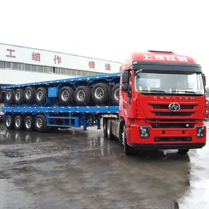 3 Tri Axle 20ft 40 Ft Shipping Container Flat Bed Flatbed Semi Truck Trailers For Sale