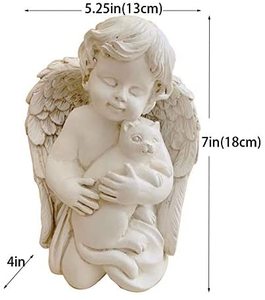 Estatua de Ángel con alas de un gato, recuerdo conmemorativo, estatua de jardín para interior y exterior - Product Image 2