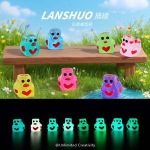 Lanshuo Colgante de Corazón de Pato 3D que Brilla en la Oscuridad, Accesorio de Joyería DIY, Llavero, Regalo, Adorno de Escritorio, Estilo de Dibujos Animados Unisex - Product Image 1