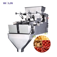 Machine à doseur linéaire triplex à 2 têtes pour boulettes de maïs, biscuits, bonbons, noix