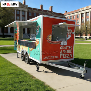 Remorque de restauration carrée avec four à pizza, équipement complet pour crème glacée, certifiée DOT, cuisine mobile pour BBQ, burgers et street food - Product Image 2