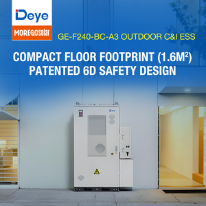 Armoire de stockage d'énergie commerciale Deye GE-F240 autorisée, batterie LiFePO4 241 kWh, système BESS intelligent <span class=keywords><strong>6D</strong></span> sécurisé refroidi par air, fournisseur MOREGO - Product Image 1
