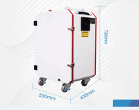 Machine de nettoyage laser à impulsions refroidie par air 300W avec barre de traction, équipement complet pour le décapage de peinture de coques de navires, usine HF LASER
