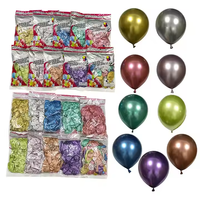 Ballons en latex ronds en métal chromé, 5 "10" 12 "18" 36 ", vente en gros, ballons en latex pour fête, jouets d'anniversaire, décoration de fête