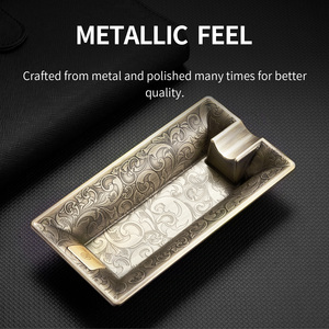CIGARLOONG - Cenicero Rectangular Portátil para Coche, Cenicero <span class=keywords><strong>de</strong></span> Metal Vintage, Juego <span class=keywords><strong>de</strong></span> Ceniceros con Logotipo Personalizado, Cenicero Individual para Cigarros - Product Image 5