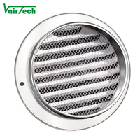 Capuchon de pluie en acier inoxydable pour bouche d'aération murale Durable 304 Grille de ventilation extérieure ronde pour la cuisine