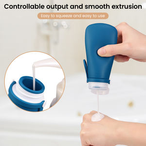 Juego de Botellas Dispensadoras de Viaje de Silicona Reutilizables a Prueba de Fugas para Champú y Loción, Accesorios de Viaje Ecológicos - Product Image 4