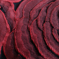 Tissu Jacquard Brocart à Motifs Floraux en Gros de l'Usine Chinoise, Tissu Textile à Fleurs de Rose Rouge pour Robe JSN-741