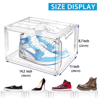 Boîte de présentation de baskets empilables pour hommes et femmes, boîte à chaussures avec couvercle, boîte de rangement en acrylique pour chaussures de placard