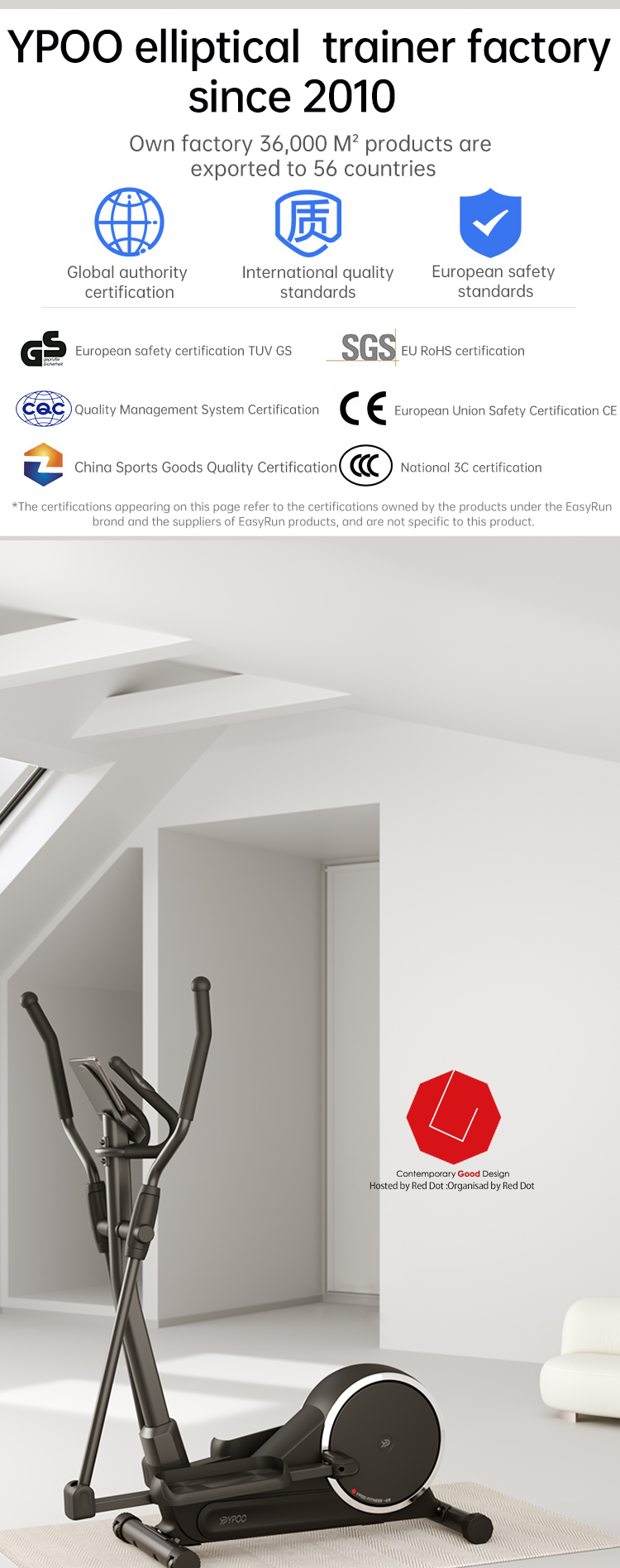 YPOO Exercise Spinning Bike Elliptical Machine Cross Trainer 12 Level Resistance Digital Mo<i></i>nitor Fitness elliptical Bike