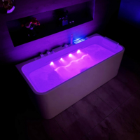 Vente chaude Design moderne Baignoire spa en acrylique autoportante Hôtel Utilisation Whirlpool Jacuzzier à jet avec ozone Air Hydro Massage