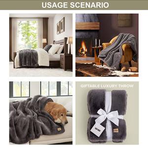 थोक प्रीमियम मोटी गर्म लक्जरी सजावट सोफे कंबल फ्लुफी प्रतिवर्ती फ्लेक्स फर सोफे बिस्तर के लिए कंबल - Product Image 4