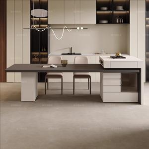 รูปทรงโค้งร่วมสมัยพร้อมประกอบตู้ครัวเคลือบด้วยเกาะ - Product Image 2