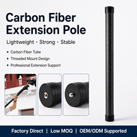 Perche d'extension en fibre de carbone 30cm 50cm Légère Haute Résistance Anti-Corrosion Durable Zéro Flexion Double Extrémité Filetée pour Appareil Photo