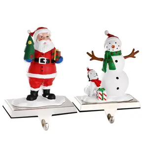 Different Shaped Stocking Hooks Snowflake Pinecone Tree Deer Snowman Santa Holder Christmas ornaments Hanger