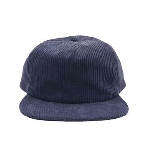 5-panel Flat Brim Corduroy <b>Hats</b> With Custom logo Design Unstructured Caps Sport Snap Back Caps - Product Image 4