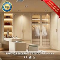 Système de dressing sur mesure en MDF, armoire modulaire moderne pour chambre à coucher, idéal pour villas, hôtels et projets résidentiels